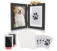 Kit de Huellas de Mascotas para Perros, Kit de Huellas de Manos sin Tinta con Marco de Fotos, 2 Almohadillas de Tinta para Huellas de Patas y 4 Tarjetas de Impresión, Kit de Huellas de Bebé