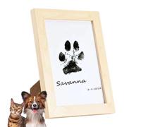 Kit de huellas de perro - Marco de recuerdo de 14,7 x 10,9 x 1,2 cm, juego de impresión de huellas de mascotas, molde de memoria hecho a mano | Kit de fundición de patas conmemorativas para perros