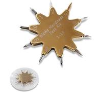 Kit de identificación de minerales industriales, kit de prueba de dureza Mohs, probador de arañazos portátil con diseño de estrella de diez puntas de 1 a 10.