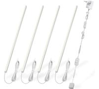 Kit de iluminación bajo el armario en forma de V - 4pcs Barras de luz LED regulables más elegantes de 30cm para iluminación perfecta de estanterías de vitrinas - 1200lm, 12W - Blanco puro (6000K)