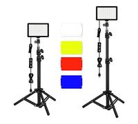 Kit de Iluminación de Vídeo de Fotografía de 2 Uds, Luces LED de Transmisión de Estudio con 9 Filtros de Color para Grabación de Vídeo de Escritorio de Fotografía de Cámara