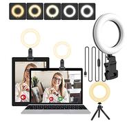 Kit de iluminación de videoconferencia, Clip de luz de Anillo de 5" en el Monitor de la computadora portátil con Soporte de trípode Iluminación de Zoom de cámara
