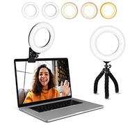 Kit de iluminación de videoconferencia, clip de luz de anillo en monitor para portátil con 5 colores regulables y 5 niveles de brillo para iluminación de cámara web, iluminación de zoom, trabajo