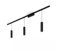 Philips Hue - Perifo Iluminación en carril Luz Blanca y de Colores - Set carril y 3 lámparas colgantes (negro) - 171.5cm - Anclajes incluidos