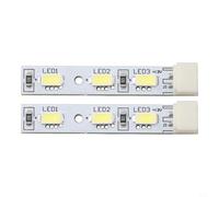 Kit de iluminación interior brillante de 2 piezas para refrigerador Haier | Hecho de material FR-4, 4,5 cm de largo, 0,75 cm de ancho, resistente al calor, rendimiento duradero, para color blanco