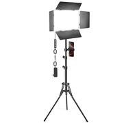 Kit de iluminación LED de video con puerta de granero, luces de estudio bicolor Kewaiaa con soporte de trípode, luz de fotografía de 3000 Lux 2500 K-8500 K para grabación de vídeo/filmación
