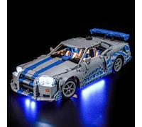 Kit de iluminación LED decorativo compatible con Lego 2 Fast 2 Furious Nissan Skyline GT-R (R34) Car 42210 (sin modelo)