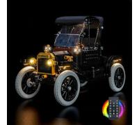 Kit de iluminación LED para Lego 11376 Model T - Alimentado por USB, efecto luminoso brillante, luminarias DIY sin soldadura, fácil de instalar (modelo no incluido) (versión remota)