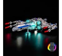 Kit de iluminación LED para Lego 75460 New Republic X-Wing Starfighter - Alimentado por USB, efecto luminoso brillante, luminarias DIY sin soldadura Fácil de instalar (modelo no incluido)(versión B)