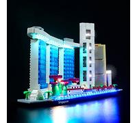 Kit de iluminación para Lego Architecture Singapur, BrickBling Decorations Led Juego de iluminación para Lego 21057 Skyline, decoración del hogar para Manualidades y colección (No Lego Model)