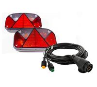 Kit de iluminación para remolque: luces traseras Aspöck Multipoint II + arnés de 7 m a 13 pines.