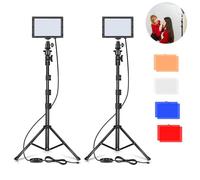 Kit de iluminación profesional para fotografía, juego de 2 piezas, 14x9,5 cm (panel), luces de estudio regulables, temperatura de color ajustable,