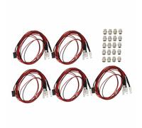 Kit de iluminación RC de 4 LED, 5 unidades; universal de iluminación para coches RC con 2 LED rojos y 2 LED blancos de 5 mm; set de luces RC de silicona duradero para