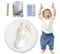 Kit De Impresión De Arcillosa Para Niño - Kit De Impresión De Pie Manual, Marco De Memoria De Moldeo Suave | Easy Clean Keepsake Clay For Dog Paw Hands Feet Casting Safe Décor Décor Rep