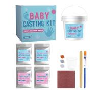 Kit De Impresión De Pie Para Niños - Kit De Fusión Realista 3D DIY | Huella De Mano De Arcilla Recuerdo Para Niños | Modelo En Polvo 100g Piedra Fundición 100g Con Medidor Varilla De Ag