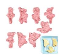 Kit De Impresión En Forma De Bailarina Elegante Para Hornear, Colección De Cortadores De Relieve Para De Repostería, Herramientas De Estilismo De Postres Con Tema De Danza Elegante | Juego De Ado