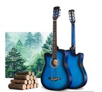 Kit de iniciación de guitarra acústica de 6 cuerdas con bolsa de concierto, cuerdas, correa, tubo de paso y púas, 38 pulgadas