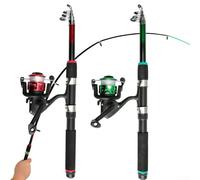 Kit de iniciación de pesca todo en uno al aire libre con caña de pescar, carrete preenrollado y caja de aparejos para entusiastas del aire libre (juego de caña verde)