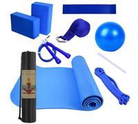 Kit de iniciación de yoga - Esterilla de yoga sin deslizamiento, 2 bloques de juego de entrenamiento | Almohadilla de ejercicio de esterilla de pilates para fitness para el gimnasio y para el gimnasio