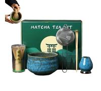 Kit de iniciación - Juego de batidor de té, herramienta de cuenco japonés | Acesor completo, kit de preparación, juego de té verde en polvo para regalo de vacaciones, celebración de Navidad, anfitrión