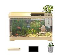 Kit de iniciación para peceras - Kit de acuario, kit de tanque Goldfishh | Pequeño acuario decorativo Goldfishh Tank | Acuario creativo de peces con cesta, tanques de peces versátiles para medusas,