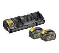 DeWalt DCB132T2-QW - Kit de 2 baterías carril XR Flexvolt 54 V / 18 V Li-ion 6, 0 Ah y cargador doble de 54 V - 18 V - 14, 4 V - 10, 8 V carril Li-ion