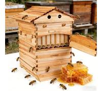 Kit de inicio de colmena de abeja con ventana de observación, 7 marcos y herramientas de cosecha, caja de apicultura apta para principiantes para patio trasero
