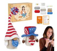 Kit de inicio de ganchillo, kit de inicio de punto, Kit de ganchillo para tejer Gnome Kit de inicio paso a paso, Juego de gancho portátil con hilo, suministros de gancho para principiantes,