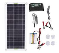 Kit de Inicio de Panel Solar, 12V a 220V 30W Panel de Carga Solar 220W Kit de Cargador de Batería de Inversor Solar para Acampar Senderismo(#2)