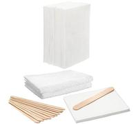 Kit de inicio de pulido de madera, 27 piezas, incluye 15 almohadillas aplicadoras blancas no tejidas, 2 toallas de pulido de tela de rizo y 10 varillas de madera para el hogar, trabajo, tienda, garaje