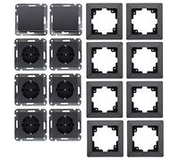 Kit de inicio MILOS, Enchufes Pared, Juego de 8 piezas 250V ~ / 16A, Antracita