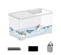 Kit De Inicio para Acuario: Juego Creativo De Acuario para Peces, s Pecera para Acuario De Agua Salada | Kit De Acuario Todo En Unos (1 Cilindro + 1 Cubierta + 1 Cesta + 1 Pegatina Electrostática)