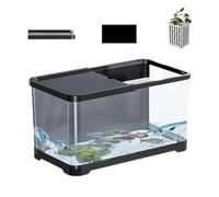Kit De Inicio para Acuario: Juego Creativo De Acuario para Peces, s Pecera para Acuario De Agua Salada | Kit De Acuario Todo En Unos (1 Cilindro + 1 Cubierta + 1 Cesta + 1 Pegatina Electrostática)
