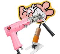 Kit de inicio para máquina de coser con pistola de pelo de corte en bucle, tijeras eléctricas de velocidad ajustable para alfombras y guía de corte ligera para aficionados a la fabricación de alfomb