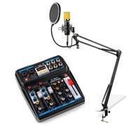 Kit de inicio para podcast Vonyx con mezclador USB, micrófono CMS400B y brazo articulado