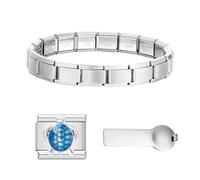Kit de Inicio Pulsera Italiana 3-en-1, Pulsera de Eslabones de Acero Inoxidable Dorado de 9mm con Charms & Herramienta de Extracción, Compatible con Charms Italianos (Tortuga Marina)