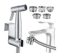 Kit de inodoro de mano con pulverizador de bidé, ducha musulmana de acero inoxidable y kit de rociador de pañales, con divisor de grifo, manguera y gancho para inodoro o montaje en pared