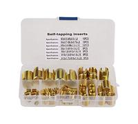 Kit de Insertos Roscados, 50 Piezas M3-M12, Insertos Ranurados Autorroscantes de Acero al Carbono para Reparación de Roscas