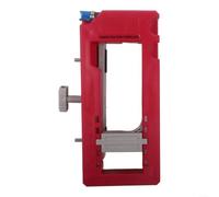 Kit de instalación de bisagras de puerta con plantilla de enrutador, plantilla de mortaja de plástico resistente para cortar, ajustable para varios grosores de puerta y radios de bisagra, rojo