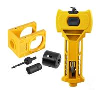 Kit de instalación de cerradura de puerta con abrelatas de acero al carbono material ABS con guía ajustable (amarillo)