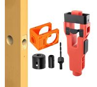 Kit de instalación de cerradura de puerta | Hole Saw Jig Latch Mounting Tool Set Suitable 1-3/8in 1-3/4in Thickness Panels | Round Knob Hardware Fitting Guide | Carpenter DIY Renovation Accessory