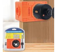 Kit de instalación de cerradura de puerta para puertas de madera - Plantilla de guía personalizable en forma de U con abridores de 1 2-1 sobre 8 agujeros y broca para puertas de grosor 1-3 sobre 8 a 1