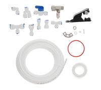 Kit de Instalación de Máquina de Hielo con Tubo PE Blanco y Accesorios | Conexión 1/4 Pulgadas, Piezas Rápidas y Codos, Flujo Estable, Juntas Resistentes, para Cocina Fregadero