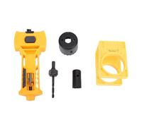 Kit de instalación de pestillo de puerta profesional con plantilla de guía ajustable para puertas de madera de 1-3/8 a 1-3/4 pulgadas de espesor de acero al carbono ABS amarillo