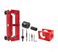 Kit de instalación de plantilla y cerradura de bisagra de puerta, plantilla de mortaja de aleación de aluminio para enrutador, plantilla aburrida para puertas de madera con bisagra y plantilla de