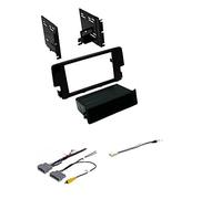 Kit de instalación estéreo de coche negro brillante doble o individual, arnés de cables y adaptador de antena de recepción de radio AM/FM, hecho solo para Honda Civic LX, LX-P y Sport 2016-2021