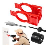 Kit De Instalación Para Cerraduras De Puerta - Kit De Sierra De Corona Preciso Para Agujeros En Puertas,Herrajes Y Cerraduras Para Medición, Instalación Y Reemplazo En Muebles, Puertas Interiores,