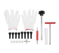 Kit de instalación y extracción de válvula de neumático de 22 piezas con núcleos de válvula TR413 TR414 para coches, ATV, camiones, motocicletas, cortacésped, carretillas (negro)