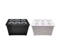 Kit de interior de 6 agujeros sin suelo jardín PP bandeja de cultivo de plástico para cocina, cultivador de hierbas, alféizar de ventana, caja de plantas, iniciador de verduras, sistema de cultivo