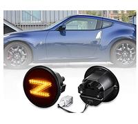 Kit de intermitentes laterales de LED, naranja dinámica secuencial, lente ahumada, compatible con Nissan 370Z 2009-2015, OEM 26165-1EK0A con signo Z